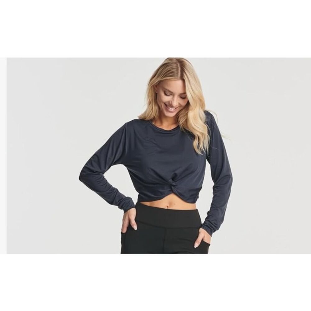 NEW Real Essentials Dry-Fit Long Sleeve Twist Front T-Shirt Athletic 2X